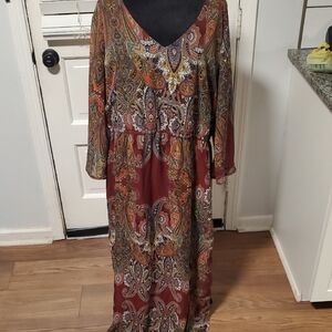 Signature Collection Paisley Print Maxi Dress